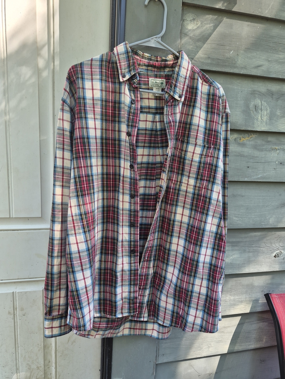 L. L. Bean Classic Fit Red Plaid Button-Up Shirt